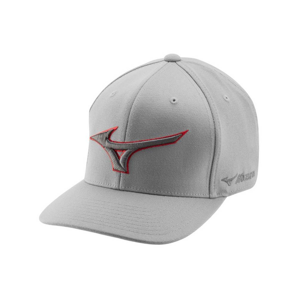 Chapéu Mizuno Baseball Diamond Snapback - Homem - Cinzentas/Vermelhas - ZQOUJ8401